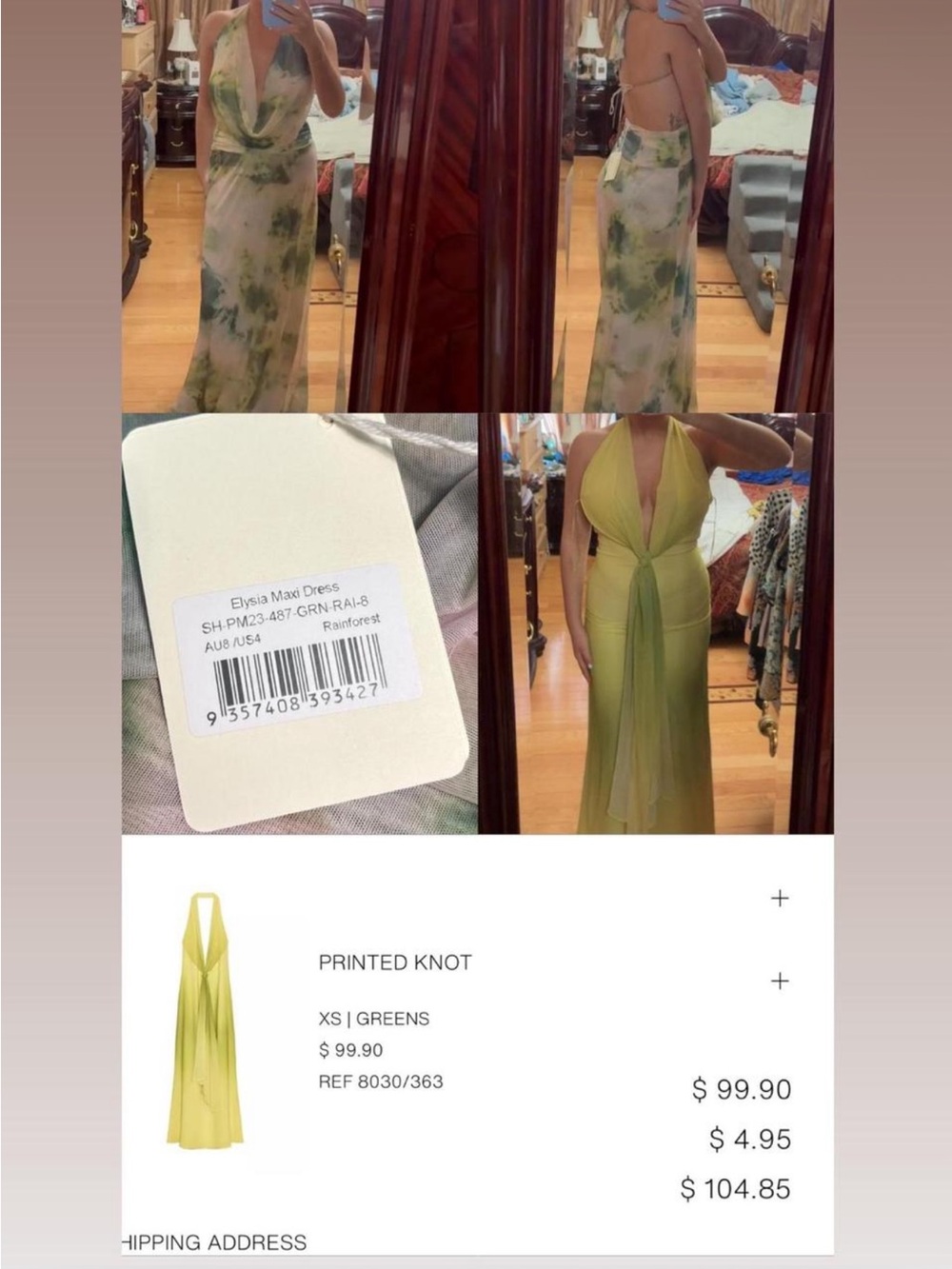 Printed Knot Maxi Dress in Green